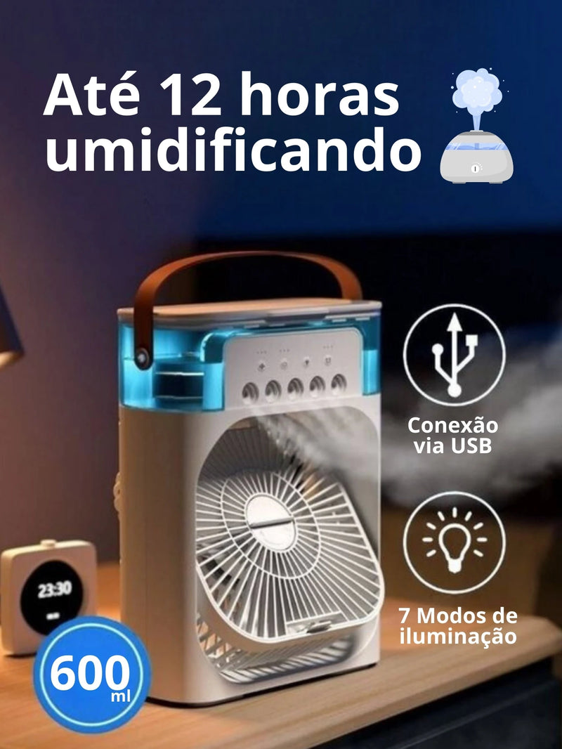 Mini Ventilador Refrigerador de Ar Mini ar condicionado portátil Climatizador de mesa Ventilador com nebulização Resfriador