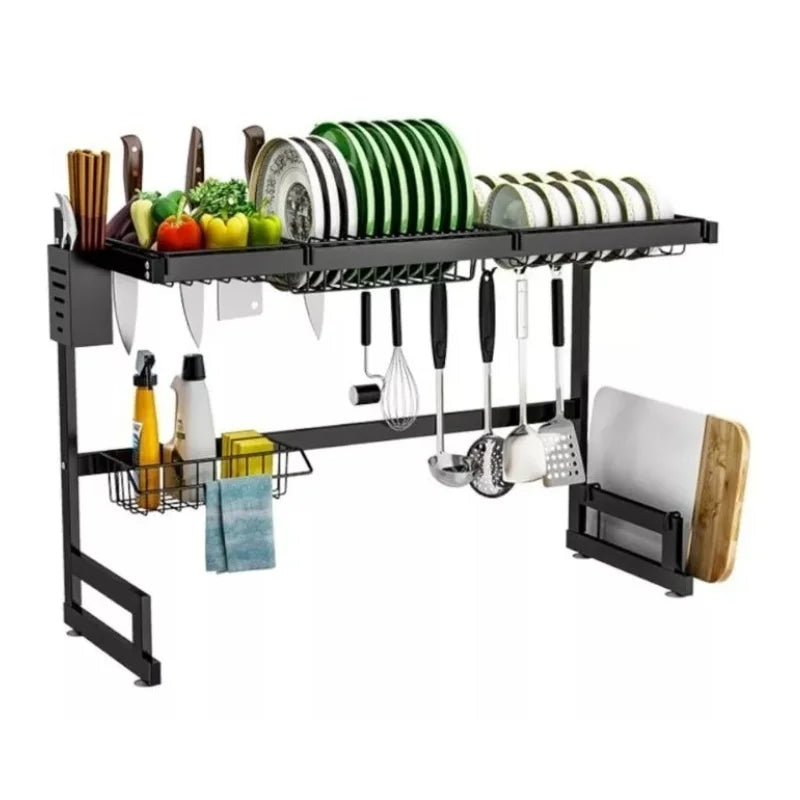 Escorredor de Louça Kitchen Rack Inox Organizador de Pia Pintura Anti Ferrugem - 65 ou 85 cm