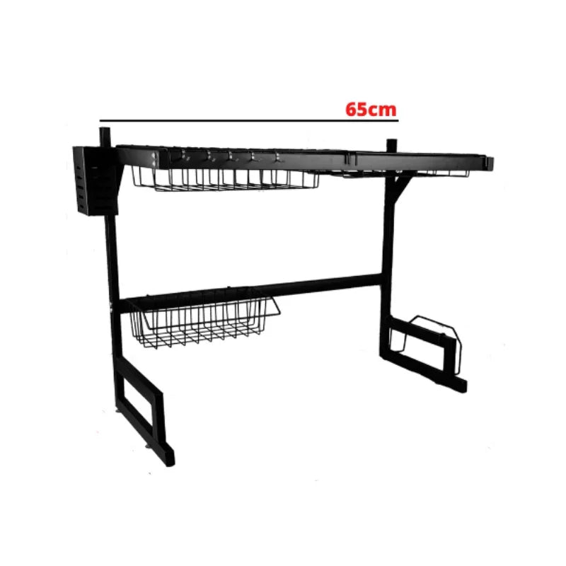 Escorredor de Louça Kitchen Rack Inox Organizador de Pia Pintura Anti Ferrugem - 65 ou 85 cm